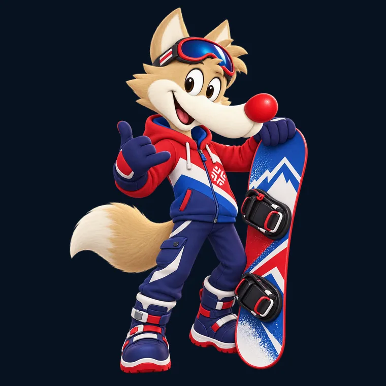 Snowboarder mascot